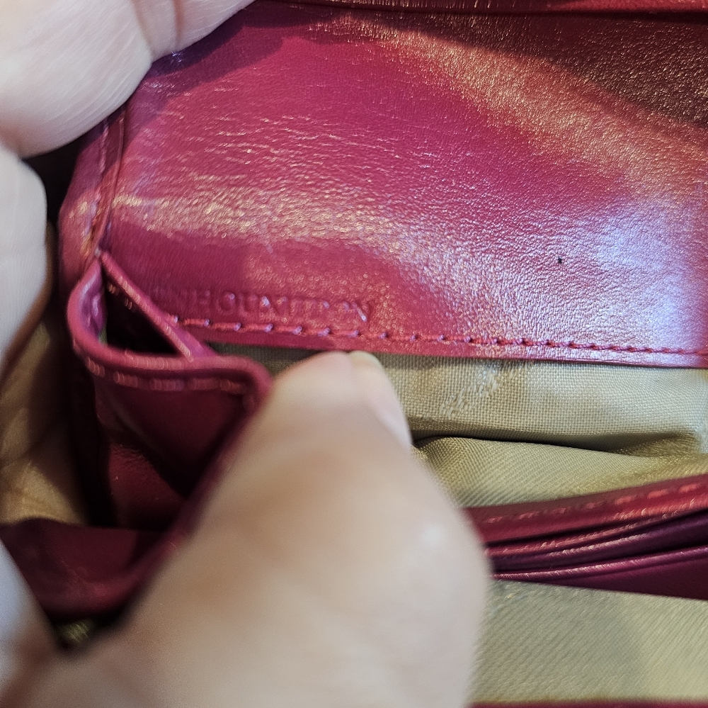 Burberry Haymarket Wallet With Rasberry Leather Trim - Picture 13 of 14